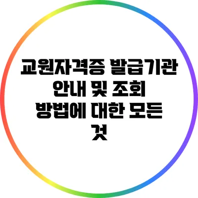 교원자격증 발급기관 안내 및 조회 방법에 대한 모든 것