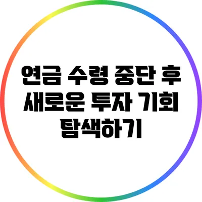 연금 수령 중단 후 새로운 투자 기회 탐색하기