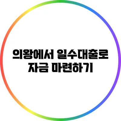 의왕에서 일수대출로 자금 마련하기