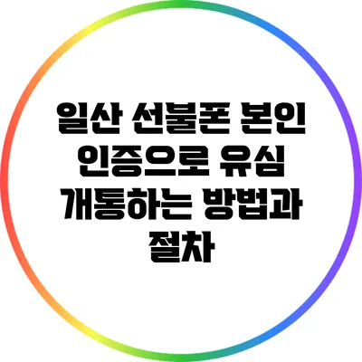 일산 선불폰 본인 인증으로 유심 개통하는 방법과 절차
