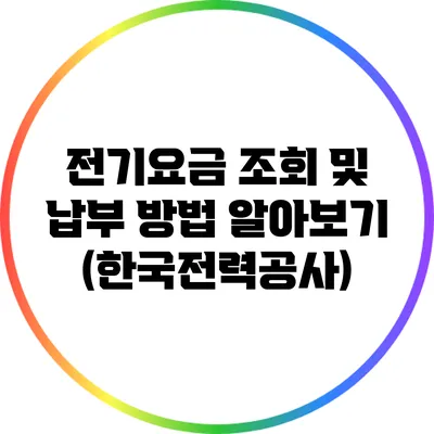전기요금 조회 및 납부 방법 알아보기 (한국전력공사)