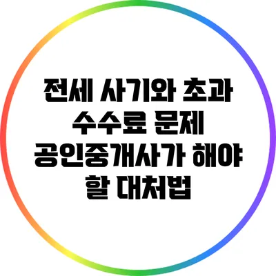 전세 사기와 초과 수수료 문제: 공인중개사가 해야 할 대처법