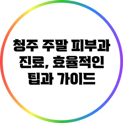 청주 주말 피부과 진료, 효율적인 팁과 가이드