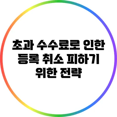 초과 수수료로 인한 등록 취소 피하기 위한 전략