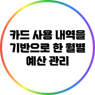 카드 사용 내역을 기반으로 한 월별 예산 관리
