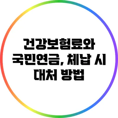 건강보험료와 국민연금, 체납 시 대처 방법