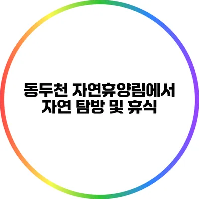 동두천 자연휴양림에서 자연 탐방 및 휴식