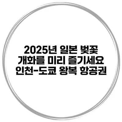 2025년 일본 벚꽃 개화를 미리 즐기세요 인천-도쿄 왕복 항공권