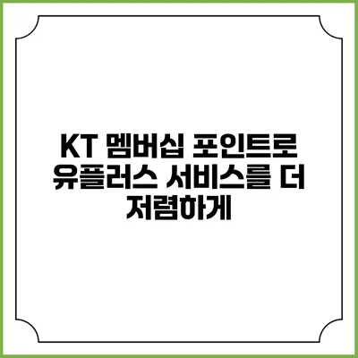 KT 멤버십 포인트로 유플러스 서비스를 더 저렴하게