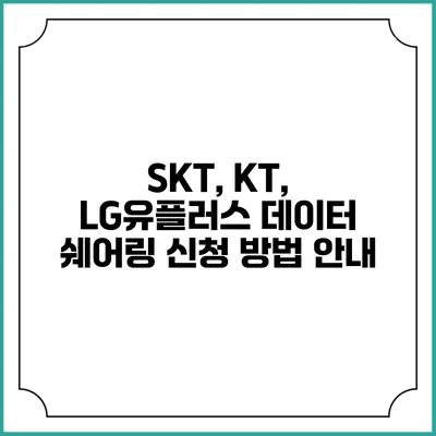 SKT, KT, LG유플러스 데이터 쉐어링 신청 방법 안내