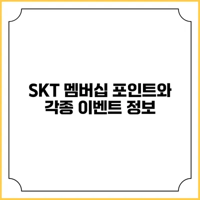 SKT 멤버십 포인트와 각종 이벤트 정보