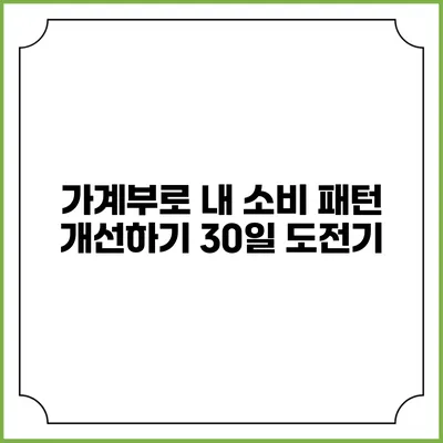 가계부로 내 소비 패턴 개선하기: 30일 도전기