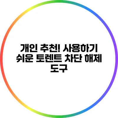 개인 추천! 사용하기 쉬운 토렌트 차단 해제 도구
