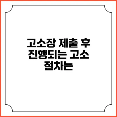 고소장 제출 후 진행되는 고소 절차는?