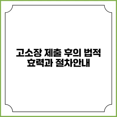 고소장 제출 후의 법적 효력과 절차안내