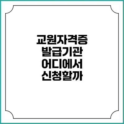 교원자격증 발급기관: 어디에서 신청할까?