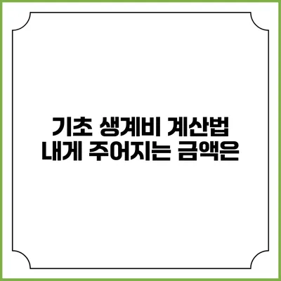 기초 생계비 계산법: 내게 주어지는 금액은?