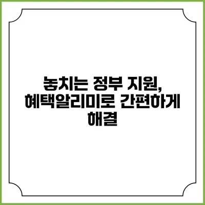 놓치는 정부 지원, 혜택알리미로 간편하게 해결