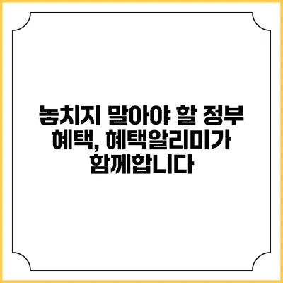 놓치지 말아야 할 정부 혜택, 혜택알리미가 함께합니다