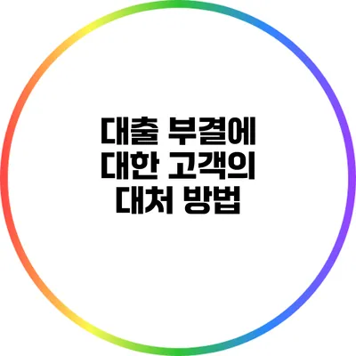 대출 부결에 대한 고객의 대처 방법