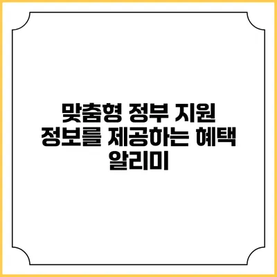 맞춤형 정부 지원 정보를 제공하는 혜택 알리미