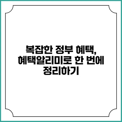 복잡한 정부 혜택, 혜택알리미로 한 번에 정리하기