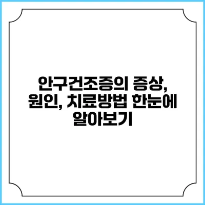 안구건조증의 증상, 원인, 치료방법 한눈에 알아보기