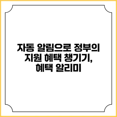 자동 알림으로 정부의 지원 혜택 챙기기, 혜택 알리미