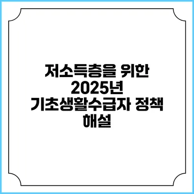 저소득층을 위한 2025년 기초생활수급자 정책 해설