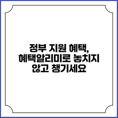 정부 지원 혜택, 혜택알리미로 놓치지 않고 챙기세요