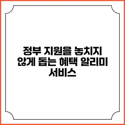 정부 지원을 놓치지 않게 돕는 혜택 알리미 서비스