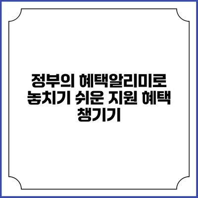 정부의 혜택알리미로 놓치기 쉬운 지원 혜택 챙기기