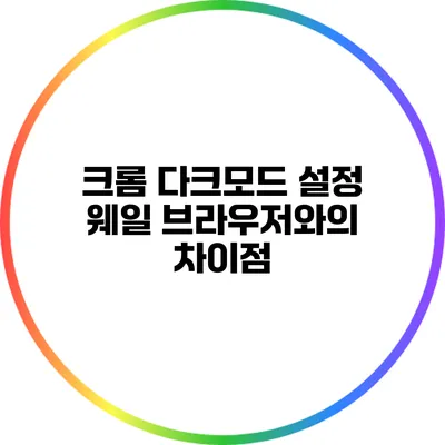 크롬 다크모드 설정: 웨일 브라우저와의 차이점