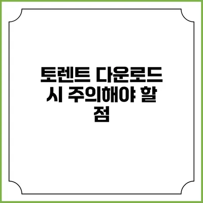 토렌트 다운로드 시 주의해야 할 점