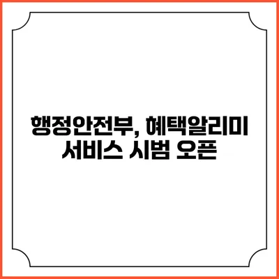 행정안전부, 혜택알리미 서비스 시범 오픈
