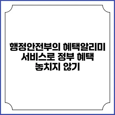 행정안전부의 혜택알리미 서비스로 정부 혜택 놓치지 않기