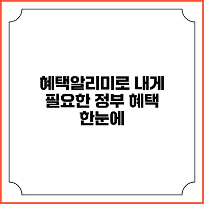 혜택알리미로 내게 필요한 정부 혜택 한눈에
