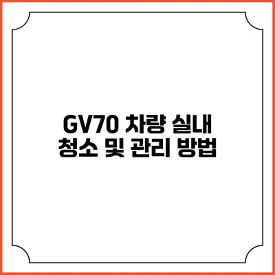 GV70 차량 실내 청소 및 관리 방법