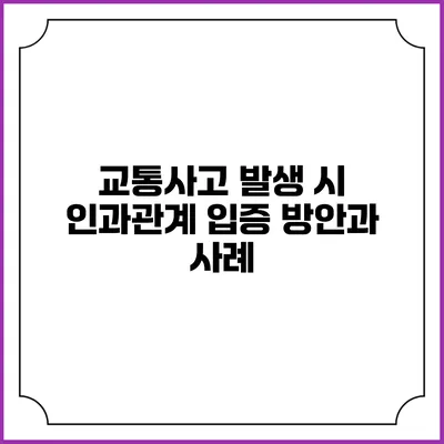 교통사고 발생 시 인과관계 입증 방안과 사례