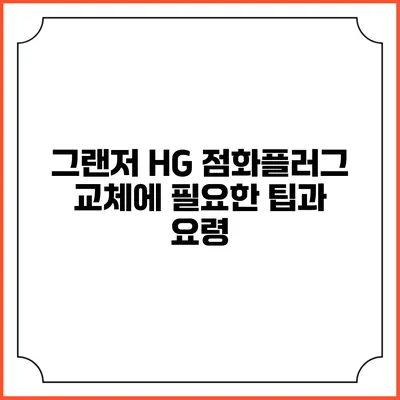 그랜저 HG 점화플러그 교체에 필요한 팁과 요령
