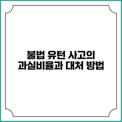 불법 유턴 사고의 과실비율과 대처 방법