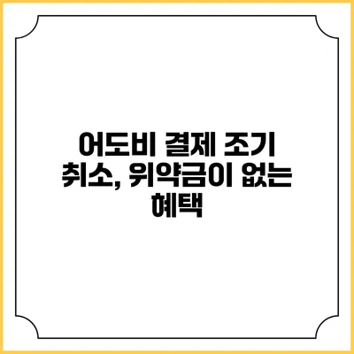 어도비 결제 조기 취소, 위약금이 없는 혜택