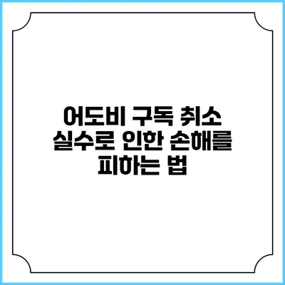 어도비 구독 취소 실수로 인한 손해를 피하는 법