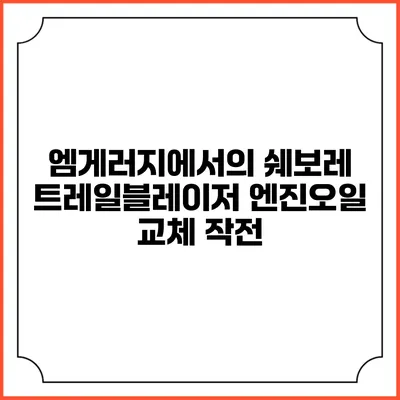 엠게러지에서의 쉐보레 트레일블레이저 엔진오일 교체 작전