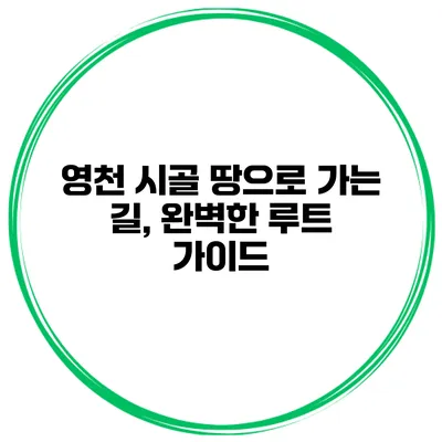 영천 시골 땅으로 가는 길, 완벽한 루트 가이드