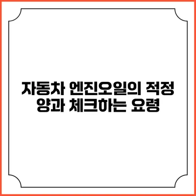 자동차 엔진오일의 적정 양과 체크하는 요령