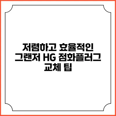 저렴하고 효율적인 그랜저 HG 점화플러그 교체 팁