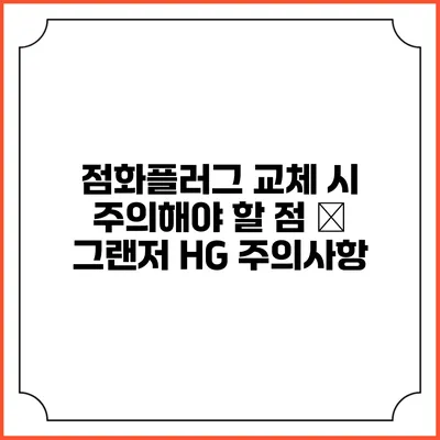 점화플러그 교체 시 주의해야 할 점 – 그랜저 HG 주의사항
