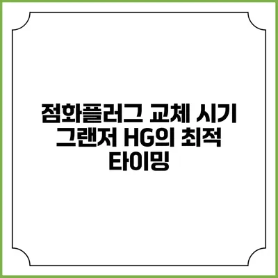 점화플러그 교체 시기 그랜저 HG의 최적 타이밍