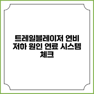 트레일블레이저 연비 저하 원인 연료 시스템 체크